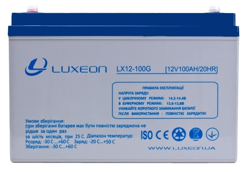Гелева акумуляторна батарея Luxeon LX12-100G
